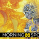Jane Foster's Mighty Thor licked by flames on the cover of Marvel Comics' The Death of the Mighty Thor.